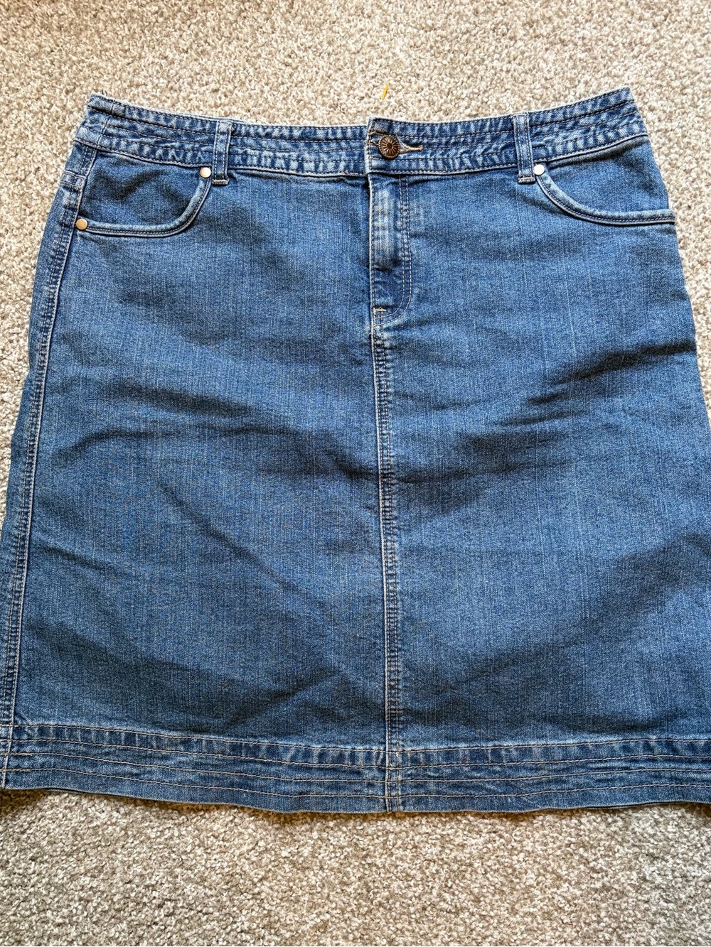 Christopher & Banks Blue Denim A-Line Skirt